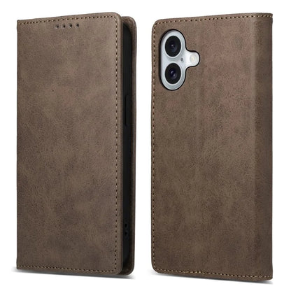 DF-05 For iPhone 16 Case PU Leather RFID Blocking Phone Cover