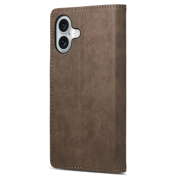 DF-05 For iPhone 16 Case PU Leather RFID Blocking Phone Cover