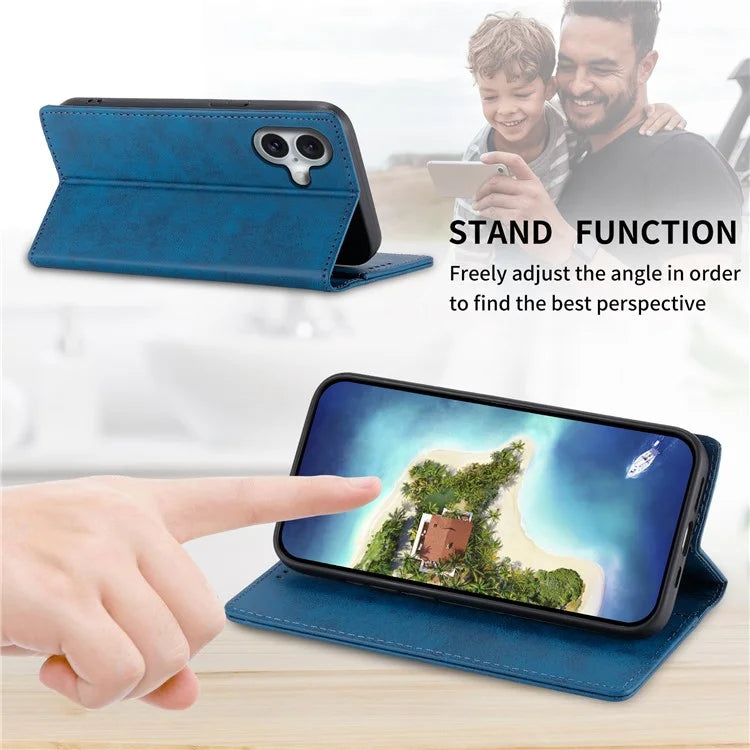 DF-05 For iPhone 16 Case PU Leather RFID Blocking Phone Cover