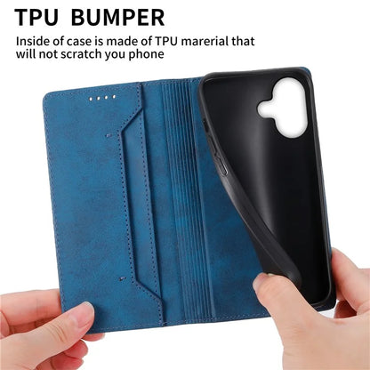 DF-05 For iPhone 16 Case PU Leather RFID Blocking Phone Cover