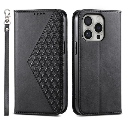 For iPhone 16 Pro Wallet Phone Case Imprinted PU Leather Flip Cover