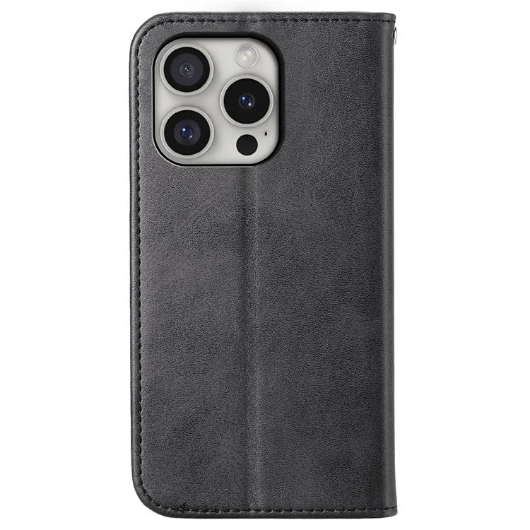 For iPhone 16 Pro Wallet Phone Case Imprinted PU Leather Flip Cover