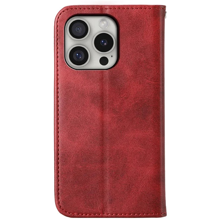 For iPhone 16 Pro Wallet Phone Case Imprinted PU Leather Flip Cover