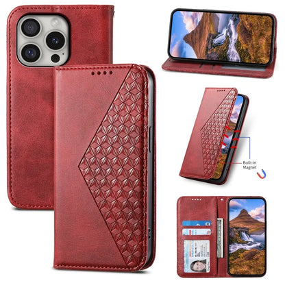 For iPhone 16 Pro Wallet Phone Case Imprinted PU Leather Flip Cover