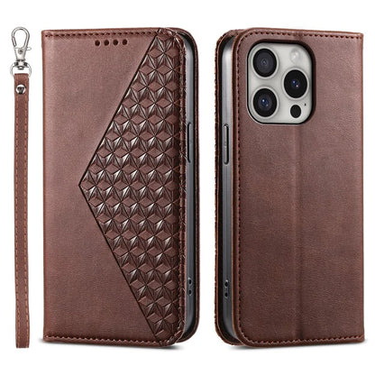 For iPhone 16 Pro Wallet Phone Case Imprinted PU Leather Flip Cover