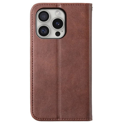 For iPhone 16 Pro Wallet Phone Case Imprinted PU Leather Flip Cover