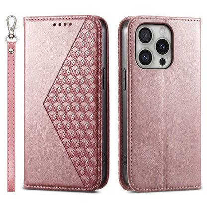 For iPhone 16 Pro Wallet Phone Case Imprinted PU Leather Flip Cover