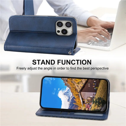 For iPhone 16 Pro Wallet Phone Case Imprinted PU Leather Flip Cover