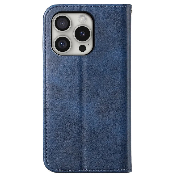 For iPhone 16 Pro Wallet Phone Case Imprinted PU Leather Flip Cover