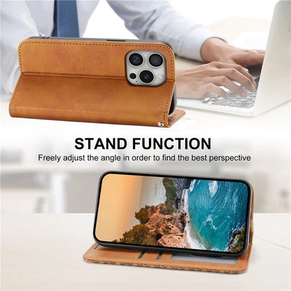 For iPhone 16 Pro Wallet Phone Case Imprinted PU Leather Flip Cover
