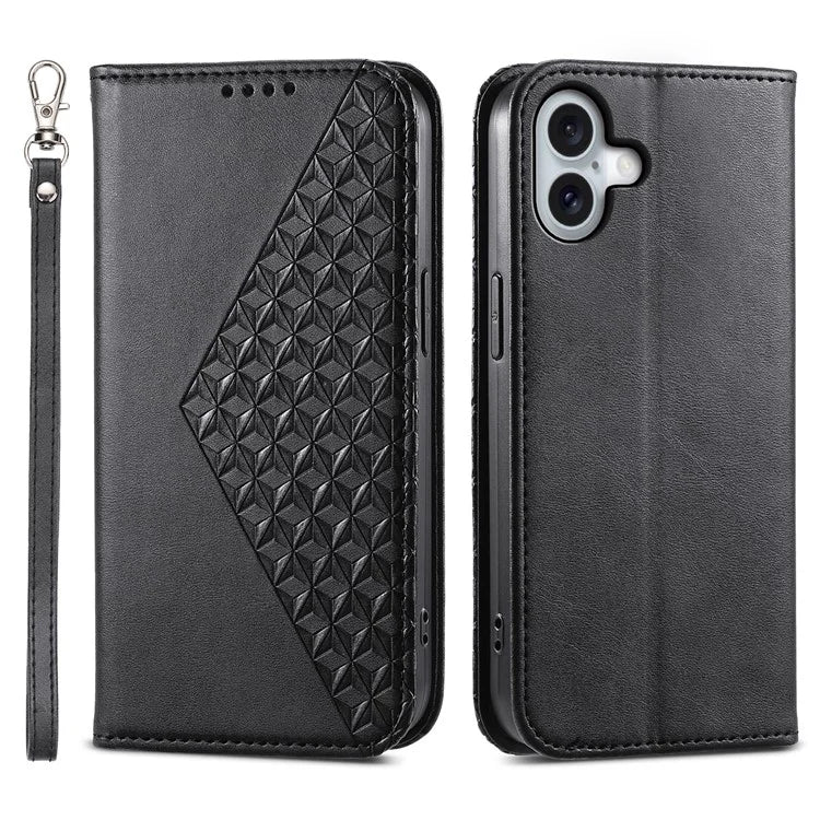 For iPhone 16 Plus Stand Case Imprinted PU Leather Wallet Phone Cover
