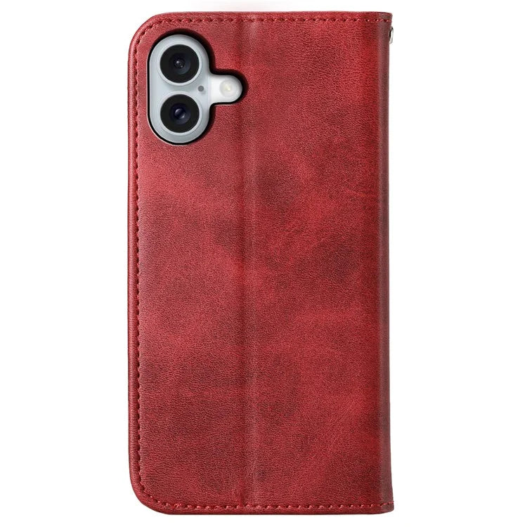 For iPhone 16 Plus Stand Case Imprinted PU Leather Wallet Phone Cover