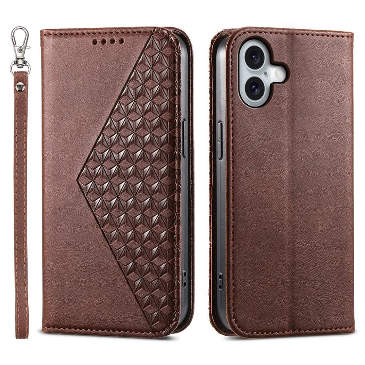 For iPhone 16 Plus Stand Case Imprinted PU Leather Wallet Phone Cover