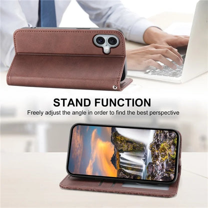 For iPhone 16 Plus Stand Case Imprinted PU Leather Wallet Phone Cover
