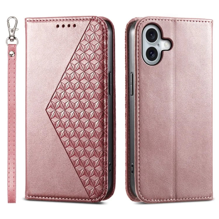 For iPhone 16 Plus Stand Case Imprinted PU Leather Wallet Phone Cover