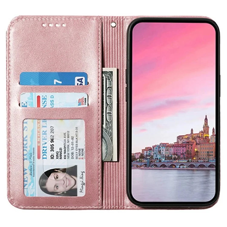 For iPhone 16 Plus Stand Case Imprinted PU Leather Wallet Phone Cover