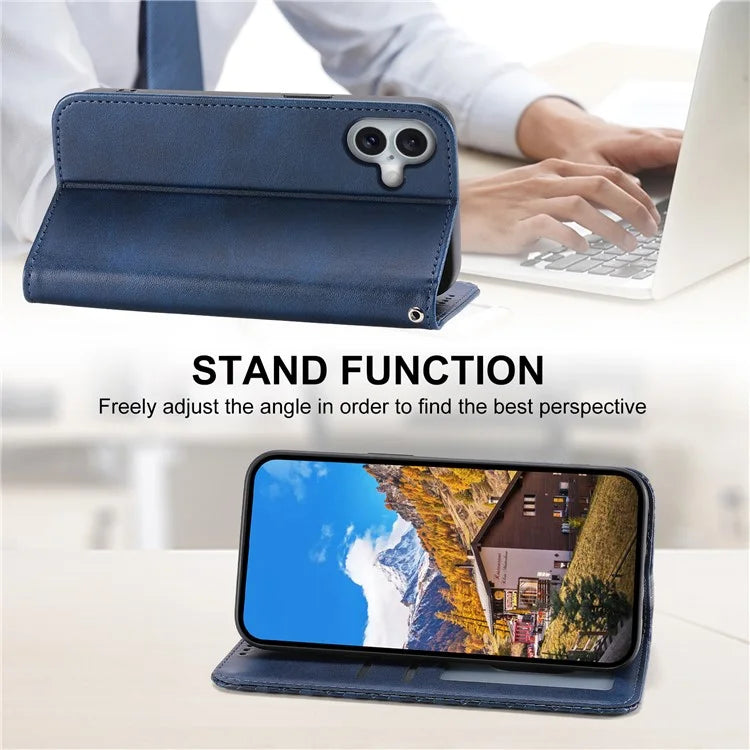 For iPhone 16 Plus Stand Case Imprinted PU Leather Wallet Phone Cover