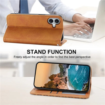 For iPhone 16 Plus Stand Case Imprinted PU Leather Wallet Phone Cover