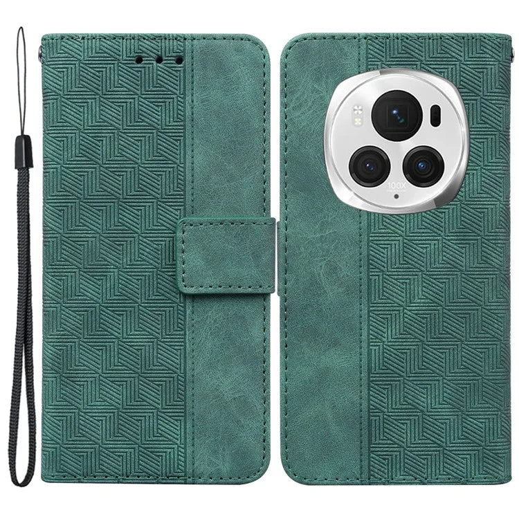 For Honor Magic6 Pro 5G Case Wallet PU Leather Geometry Phone Cover