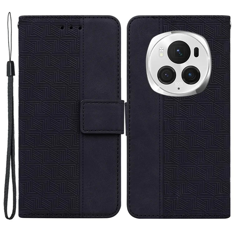 For Honor Magic6 Pro 5G Case Wallet PU Leather Geometry Phone Cover