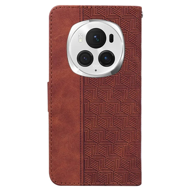 For Honor Magic6 Pro 5G Case Wallet PU Leather Geometry Phone Cover