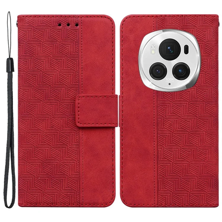 For Honor Magic6 Pro 5G Case Wallet PU Leather Geometry Phone Cover