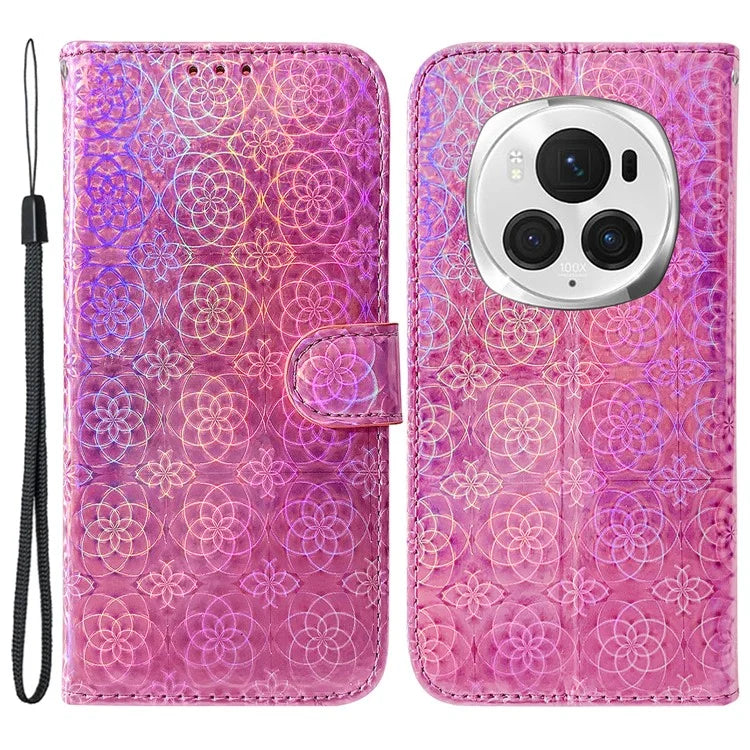 For Honor Magic6 Pro 5G Phone Case Dazzling Flower Protective Leather Cover