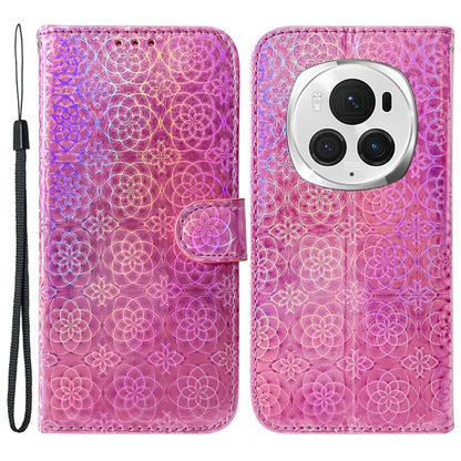 For Honor Magic6 Pro 5G Phone Case Dazzling Flower Protective Leather Cover