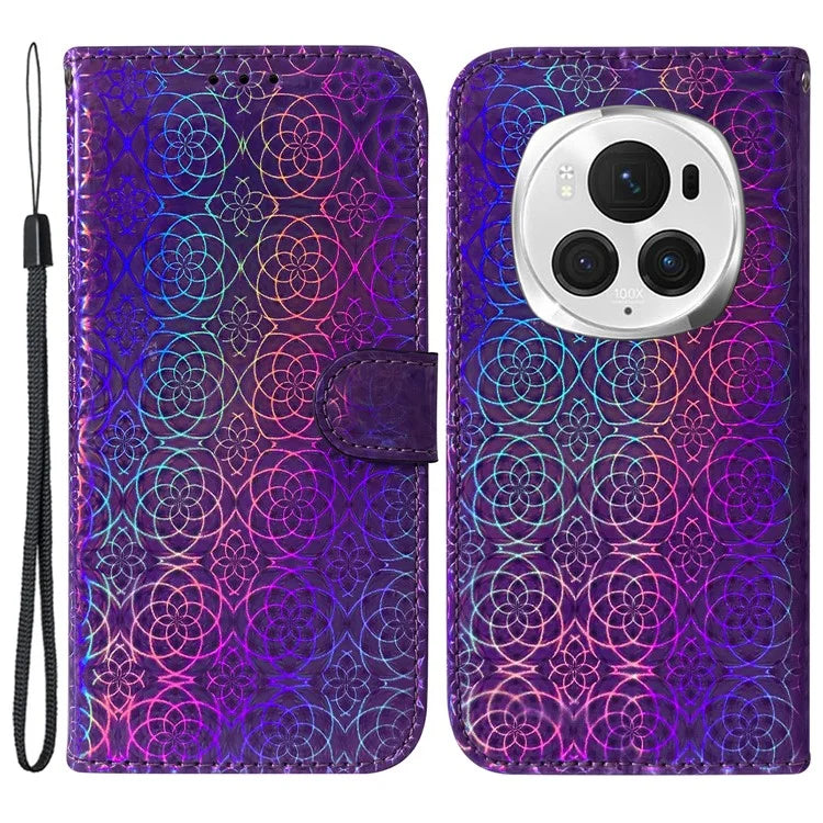 For Honor Magic6 Pro 5G Phone Case Dazzling Flower Protective Leather Cover