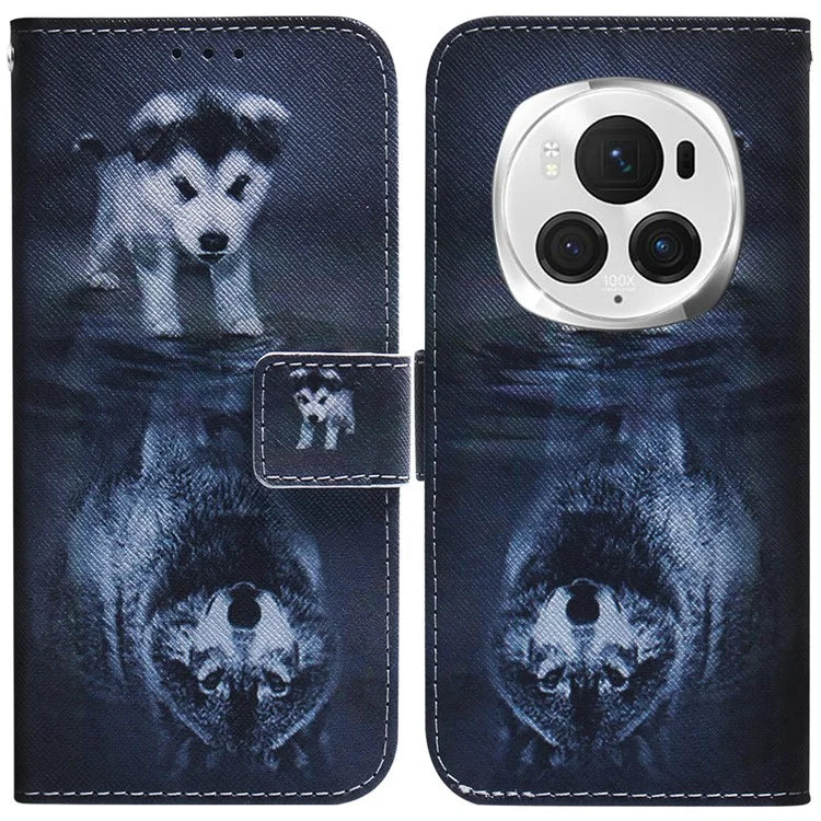 For Honor Magic6 Pro 5G Leather Case Pattern Print Wallet Phone Cover