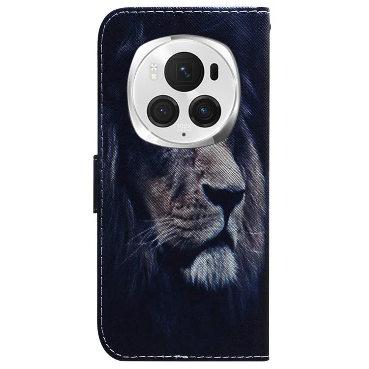 For Honor Magic6 Pro 5G Leather Case Pattern Print Wallet Phone Cover