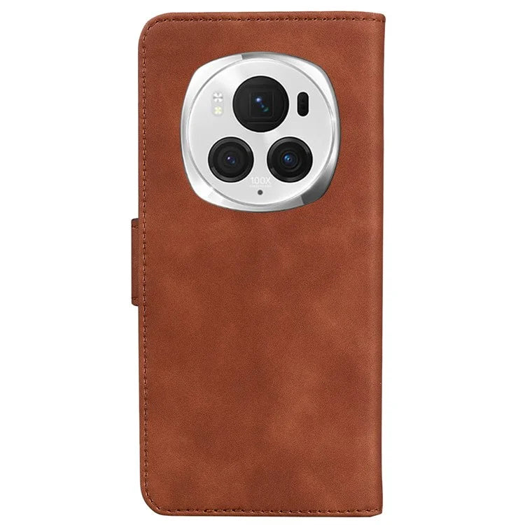 For Honor Magic6 Pro 5G Leather Wallet Case Solid Color Phone Cover