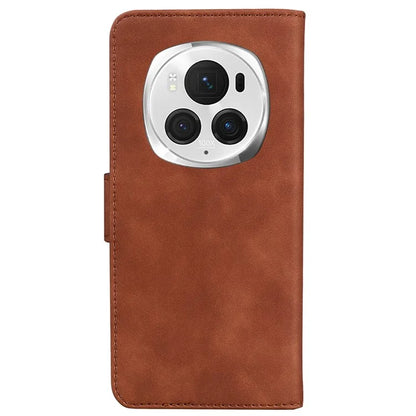 For Honor Magic6 Pro 5G Leather Wallet Case Solid Color Phone Cover