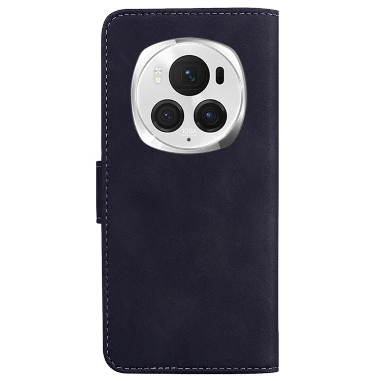 For Honor Magic6 Pro 5G Leather Wallet Case Solid Color Phone Cover
