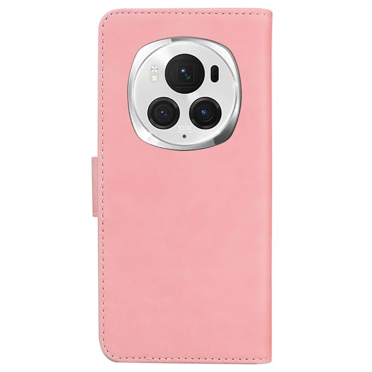 For Honor Magic6 Pro 5G Leather Wallet Case Solid Color Phone Cover