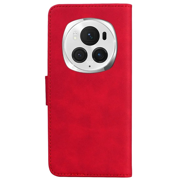 For Honor Magic6 Pro 5G Leather Wallet Case Solid Color Phone Cover