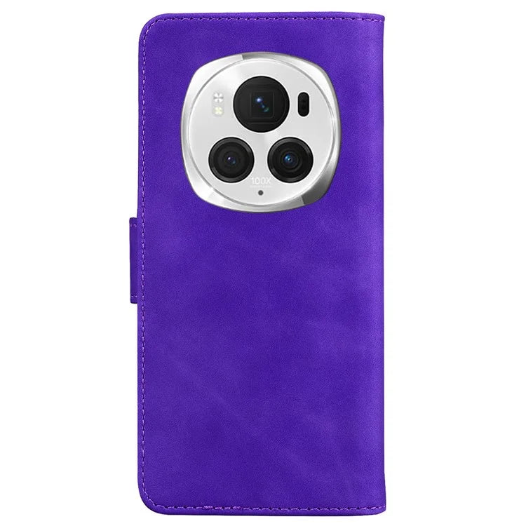 For Honor Magic6 Pro 5G Leather Wallet Case Solid Color Phone Cover