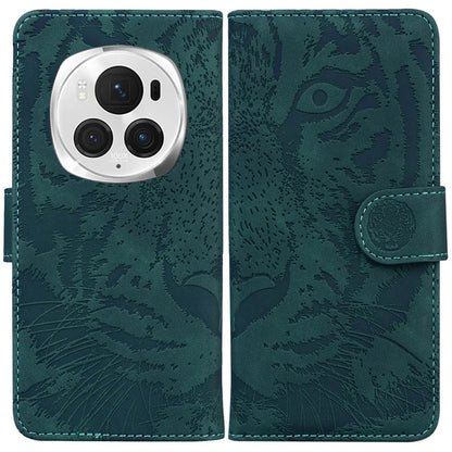 For Honor Magic6 Pro 5G Case Tiger Imprint PU Leather Flip Phone Cover