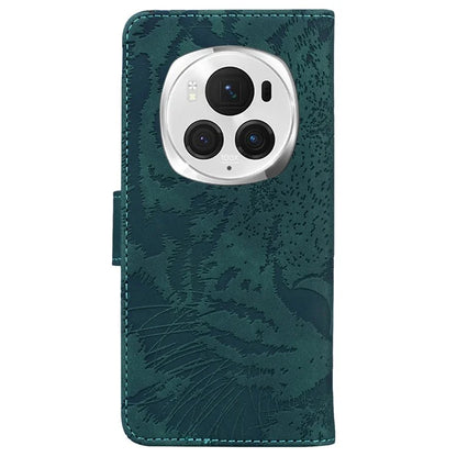 For Honor Magic6 Pro 5G Case Tiger Imprint PU Leather Flip Phone Cover
