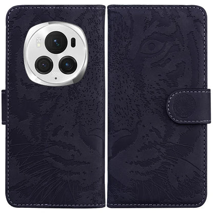 For Honor Magic6 Pro 5G Case Tiger Imprint PU Leather Flip Phone Cover