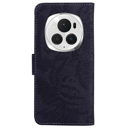 For Honor Magic6 Pro 5G Case Tiger Imprint PU Leather Flip Phone Cover