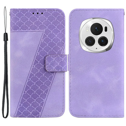 For Honor Magic6 Pro 5G Leather Case 7-Shaped Pattern Phone Cover
