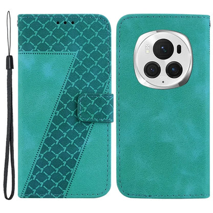 For Honor Magic6 Pro 5G Leather Case 7-Shaped Pattern Phone Cover