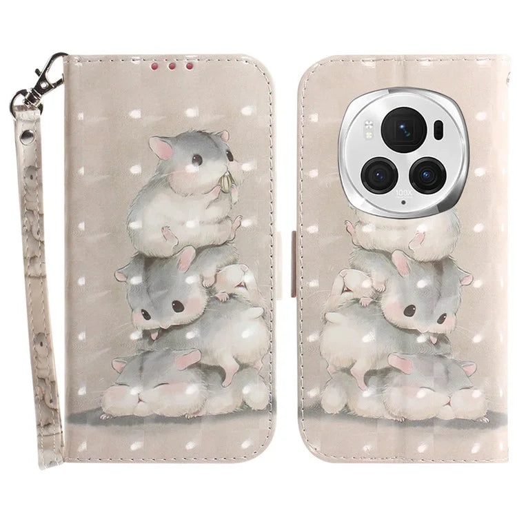 For Honor Magic6 Pro 5G Case Wallet Leather Phone Cover Pattern Printing
