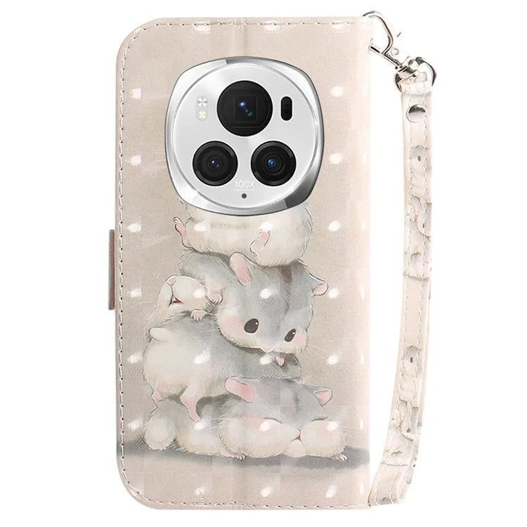 For Honor Magic6 Pro 5G Case Wallet Leather Phone Cover Pattern Printing