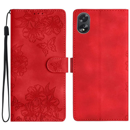 For Oppo A38 4G / A18 4G Case PU Leather Phone Cover Butterfly Flower Card Slot Holder Stand