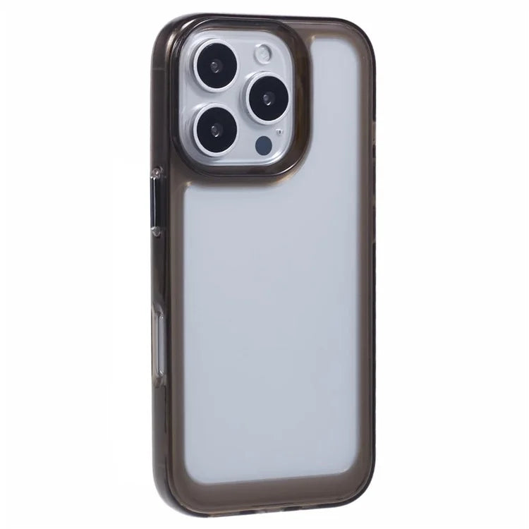 For iPhone 16 Pro Case Metal Buttons PC+TPU Phone Cover 2.0mm Thick Drop-Proof