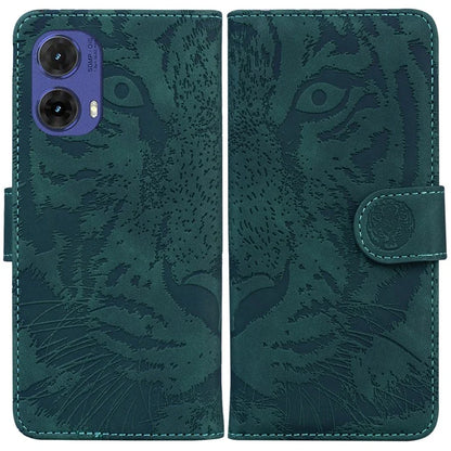 For Motorola Moto G85 5G / S50 Neo 5G Mobile Phone Stand Case Imprinted Tiger PU Leather Wallet Phone Cover