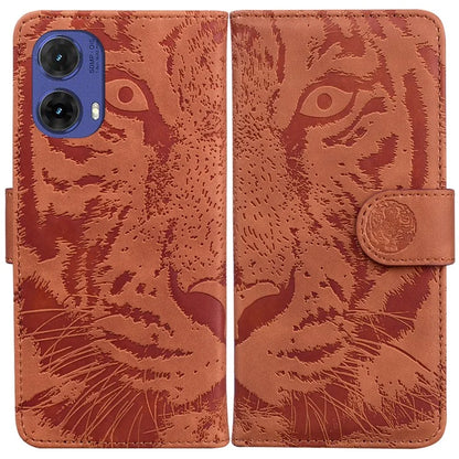 For Motorola Moto G85 5G / S50 Neo 5G Mobile Phone Stand Case Imprinted Tiger PU Leather Wallet Phone Cover