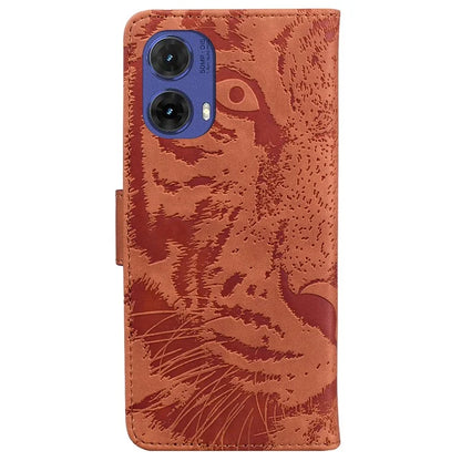 For Motorola Moto G85 5G / S50 Neo 5G Mobile Phone Stand Case Imprinted Tiger PU Leather Wallet Phone Cover